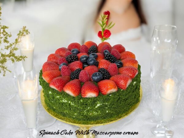 Spinach Cake with Mascarpone cream