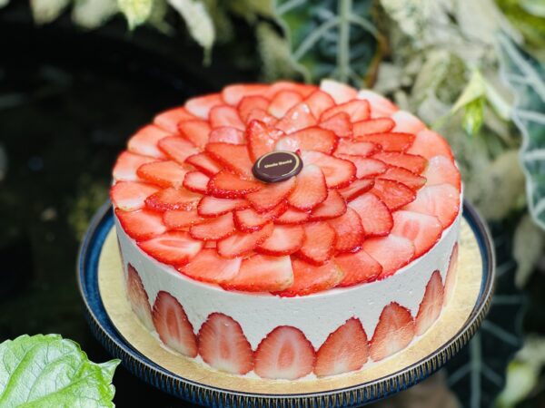 French Strawberry and Raspberry Matcha Cake